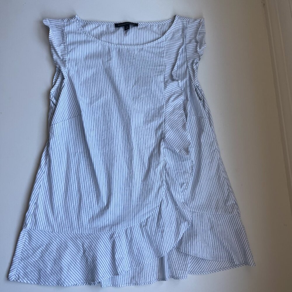 Striped Ruffled Top Banana Republic Women's Small